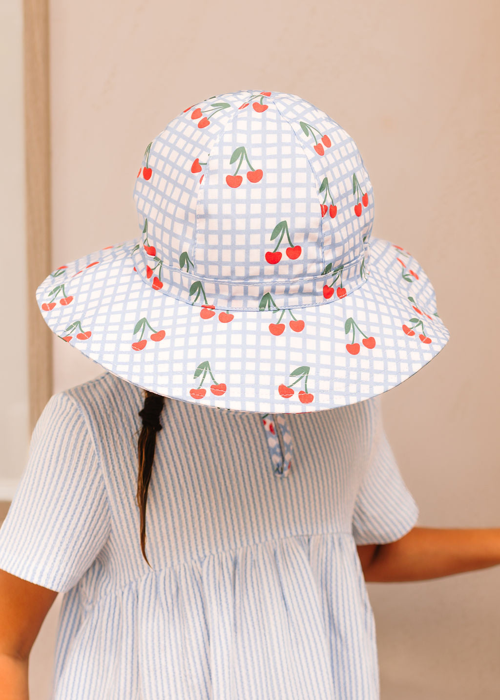 Acorn - Cherry Checks Wide Brim Sunhat