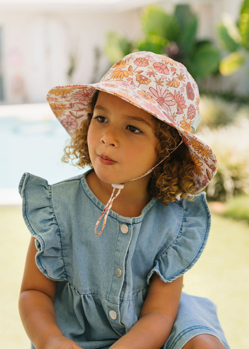Acorn - Retro Blooms Wide Brim Sunhat