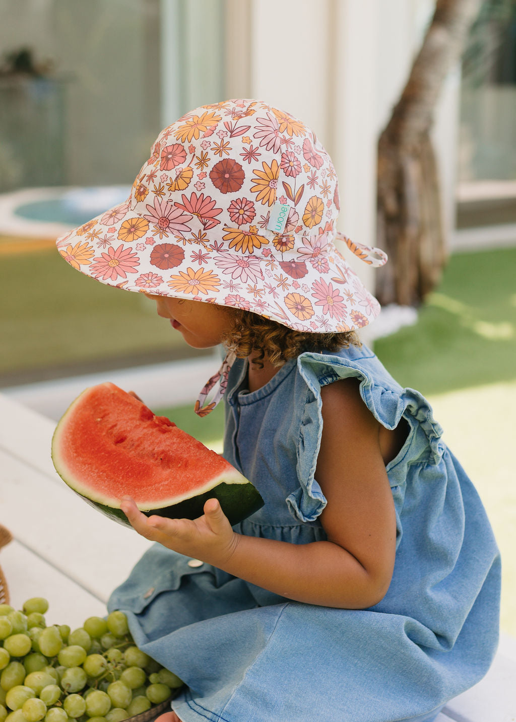 Acorn - Retro Blooms Wide Brim Sunhat