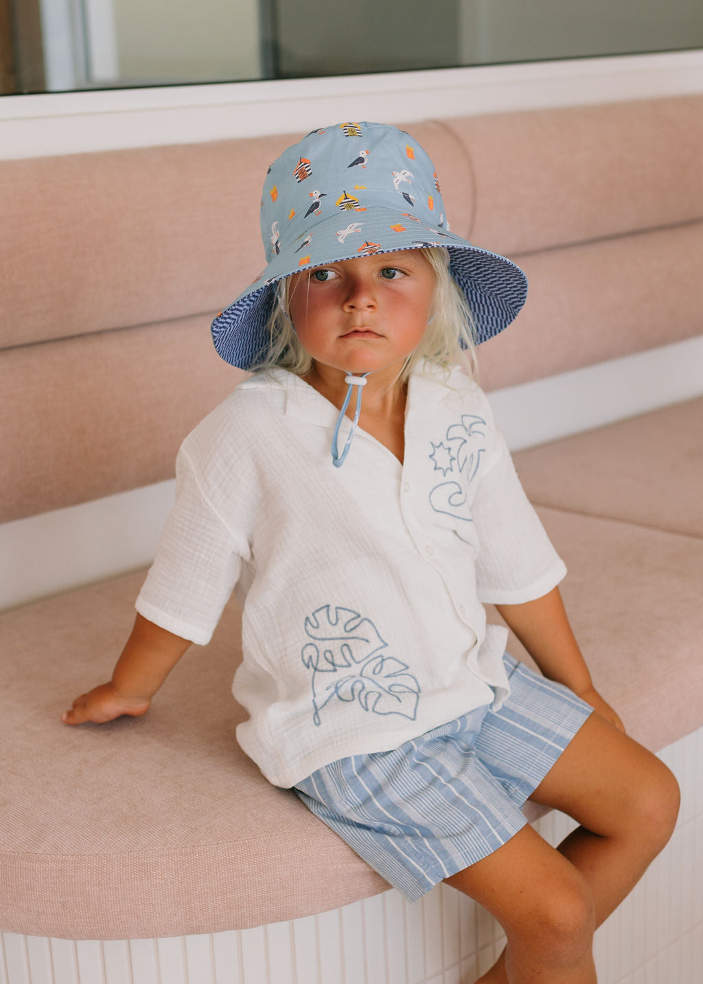Acorn - Seagulls Wide Brim Bucket Hat