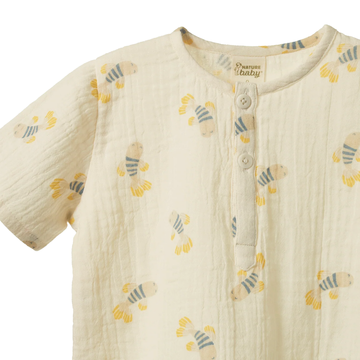 Nature Baby - Short Sleeve Caravan Shirt Muslin - Fish Fable Print