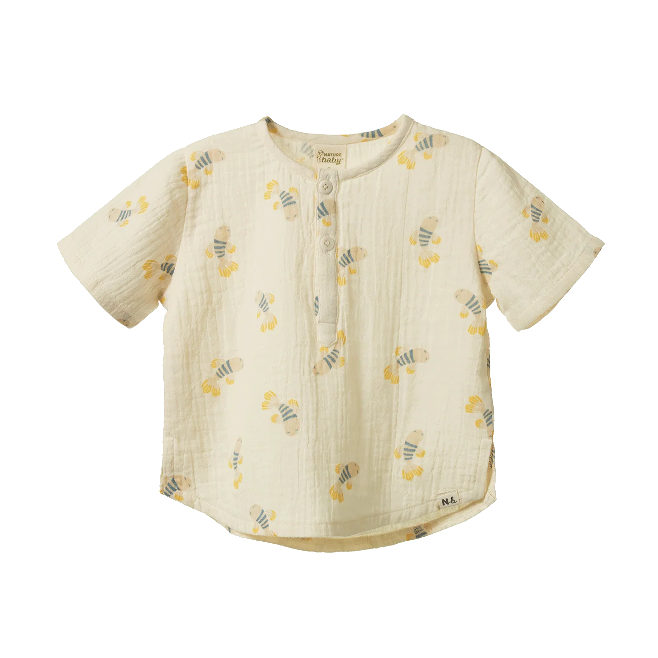 Nature Baby - Short Sleeve Caravan Shirt Muslin - Fish Fable Print