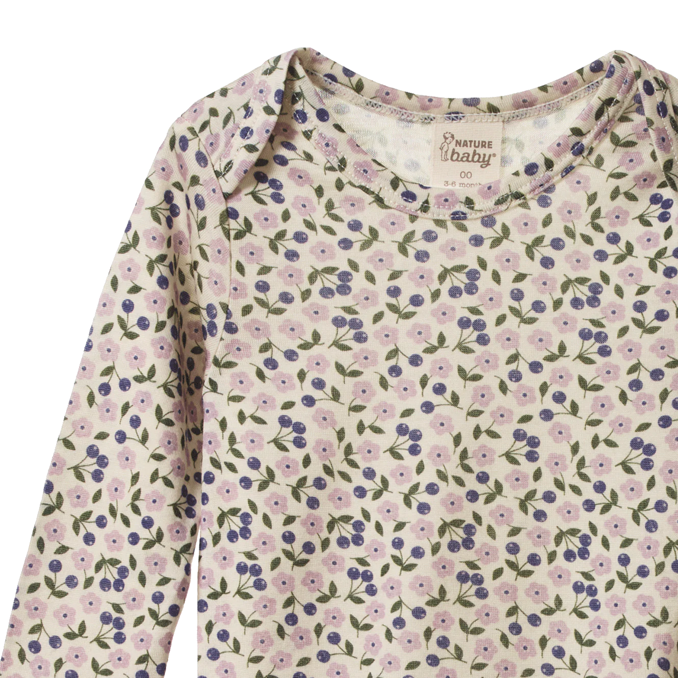 Nature Baby - Merino Long sleeve Bodysuit - Briarwood Print