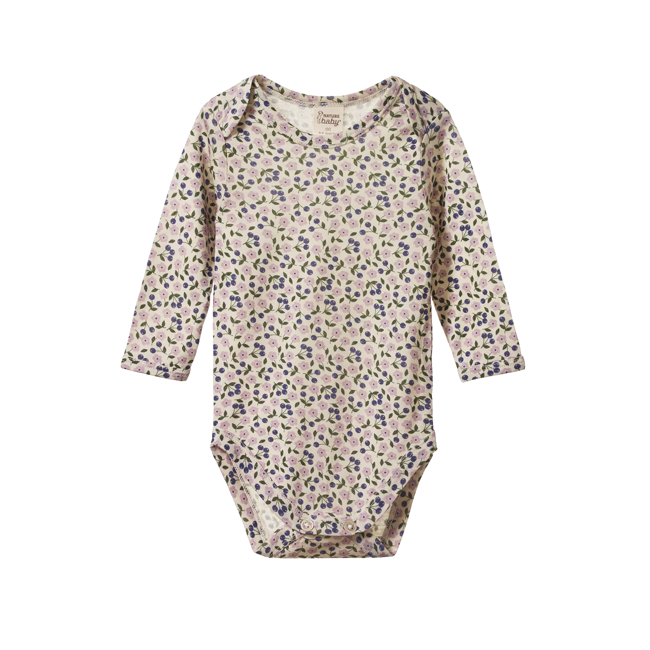 Nature Baby - Merino Long sleeve Bodysuit - Briarwood Print