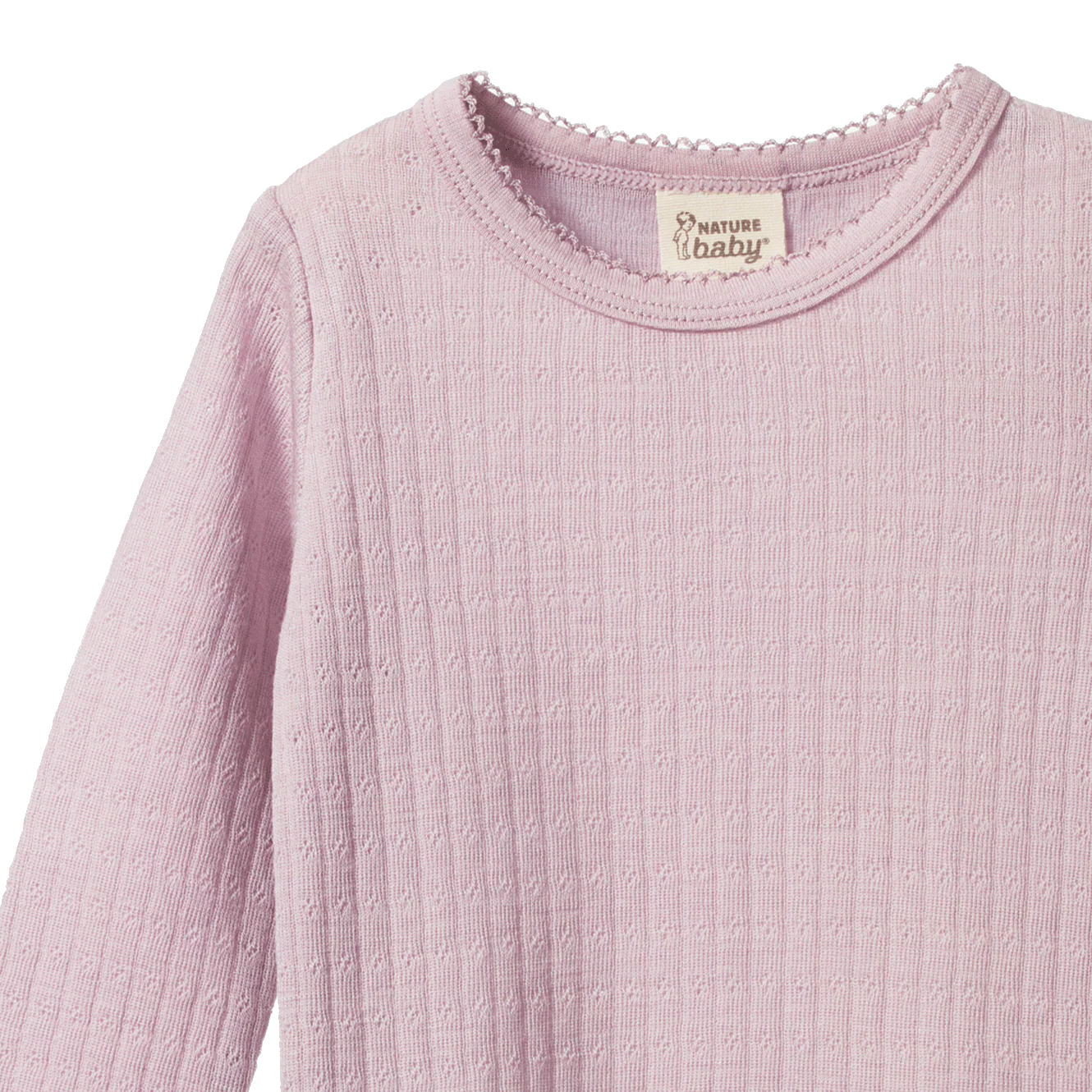 Nature Baby - Merino Pointelle Long Sleeve Cloud Tee - Lilac