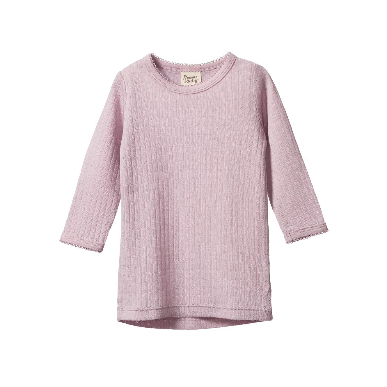 Nature Baby - Merino Pointelle Long Sleeve Cloud Tee - Lilac