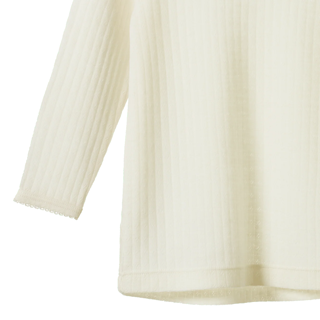 Nature Baby - Merino Pointelle Long Sleeve Cloud Tee - Natural