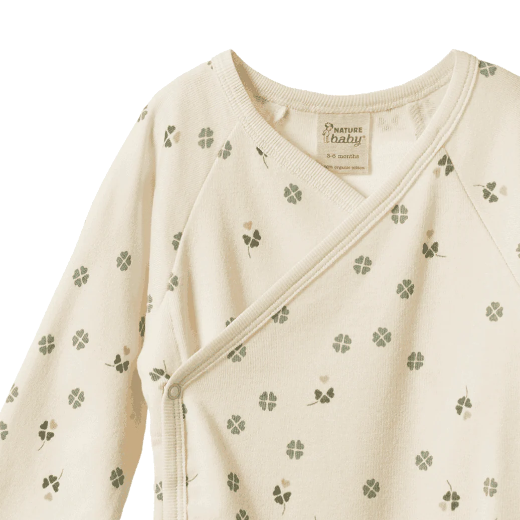 Nature Baby - Long Sleeve Kimono Bodysuit - Lucky Print