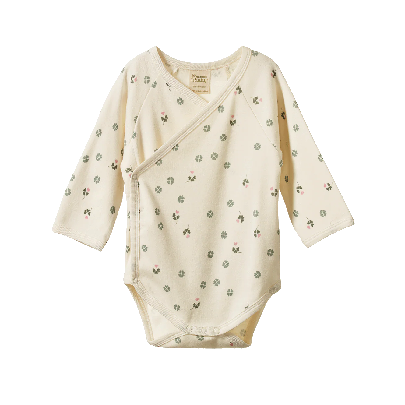 Nature Baby - Long Sleeve Kimono Bodysuit - Lucky Print