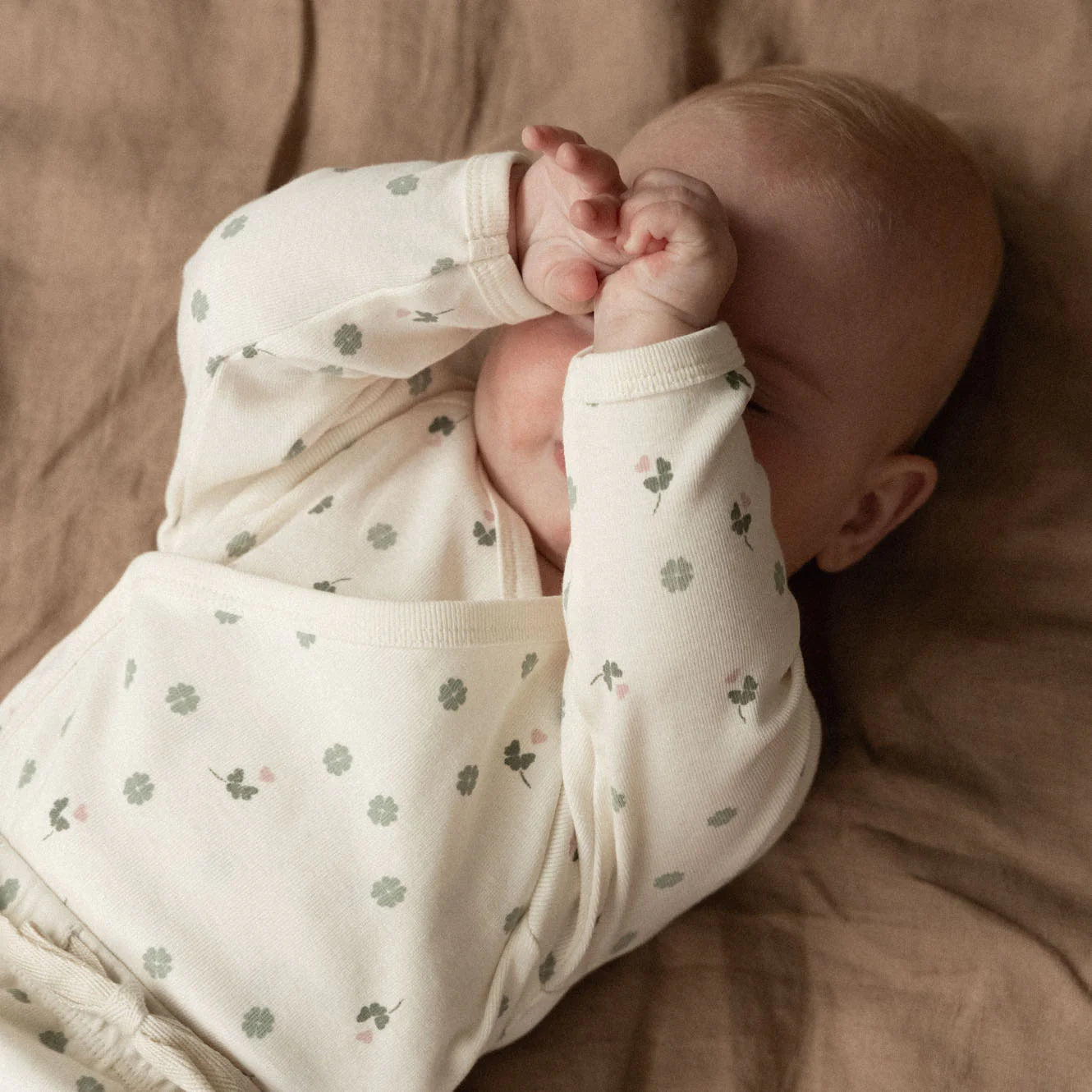 Nature Baby - Long Sleeve Kimono Bodysuit - Lucky Print