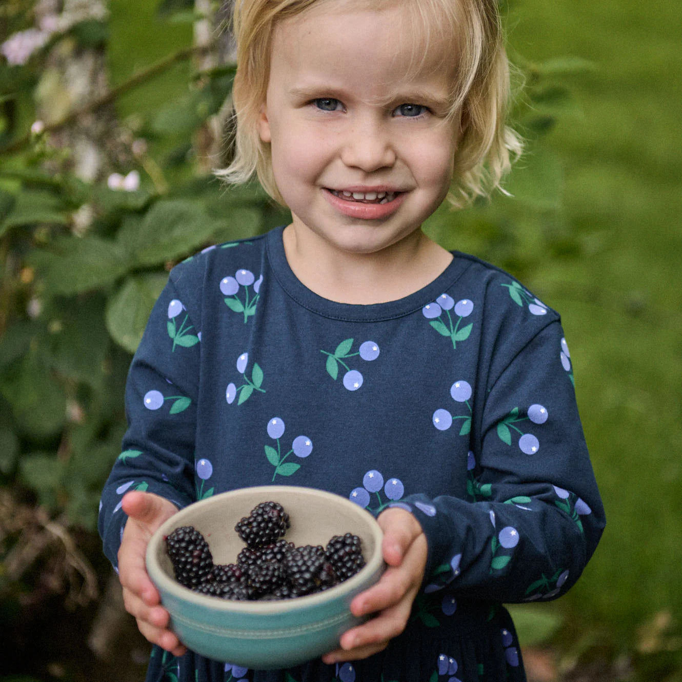 Nature Baby - Twirl Dress - Winter Berry Navy Print