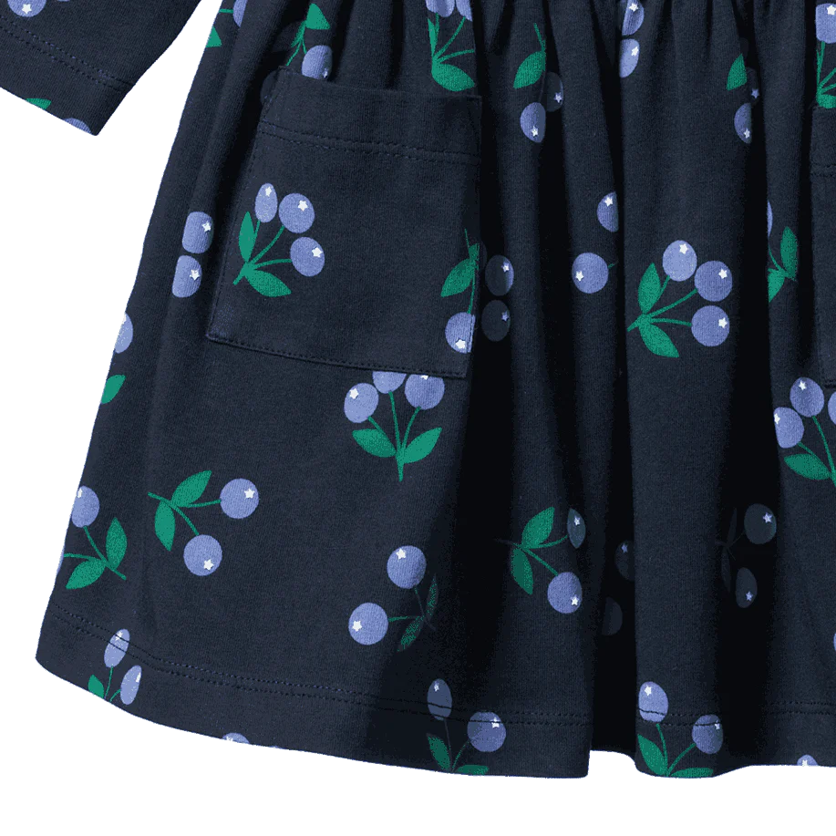 Nature Baby - Twirl Dress - Winter Berry Navy Print