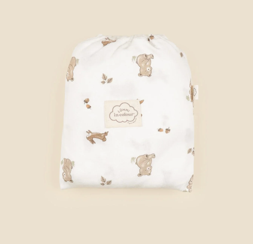 Lummi in Colour - Organic Cotton Bassinet Sheet - Bear &amp; Bunny