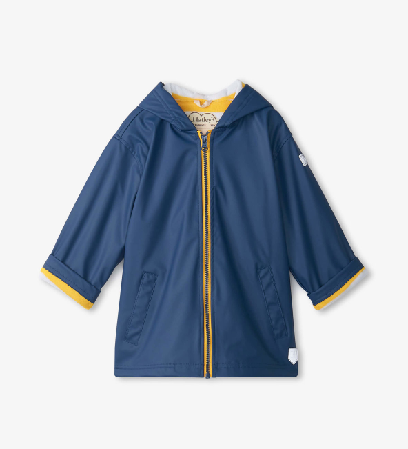Hatley - Navy & Yellow Zip Up Splash Jacket