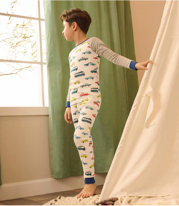 Hatley - Vehicles In The City Cotton Raglan Pajama Set