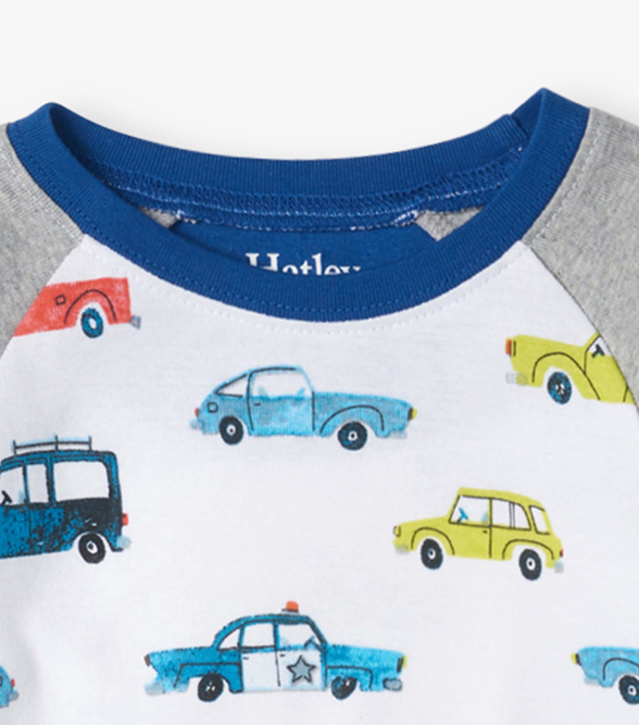 Hatley - Vehicles In The City Cotton Raglan Pajama Set