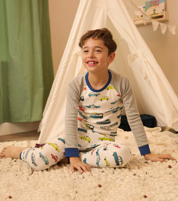 Hatley - Vehicles In The City Cotton Raglan Pajama Set