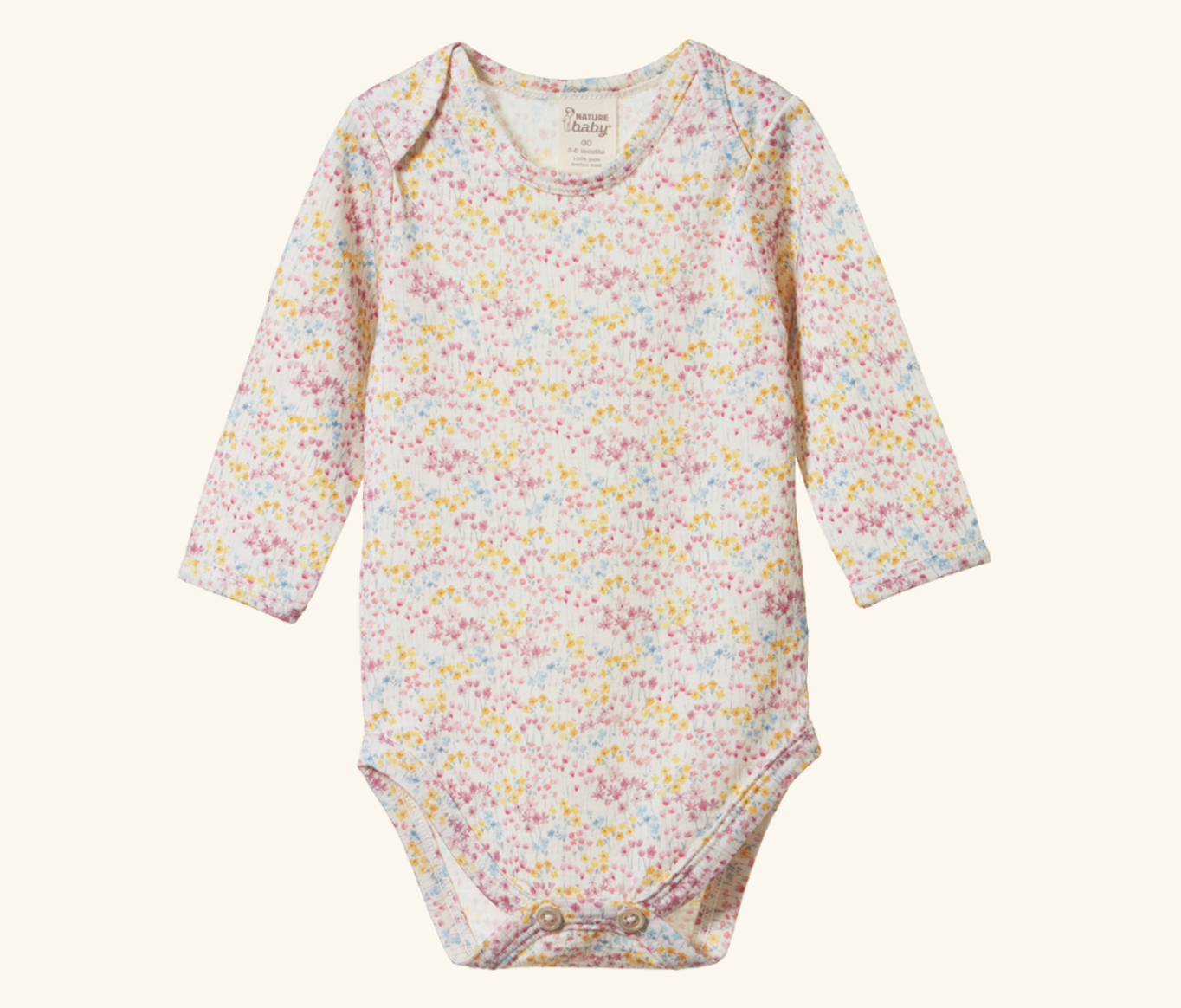 Nature Baby - Merino Bodysuit - Wildflower Mountain Print