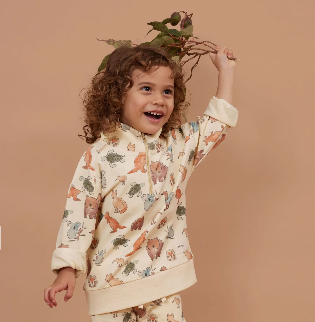 Kapow Kids - Wild Wonders Half Zip Sweater