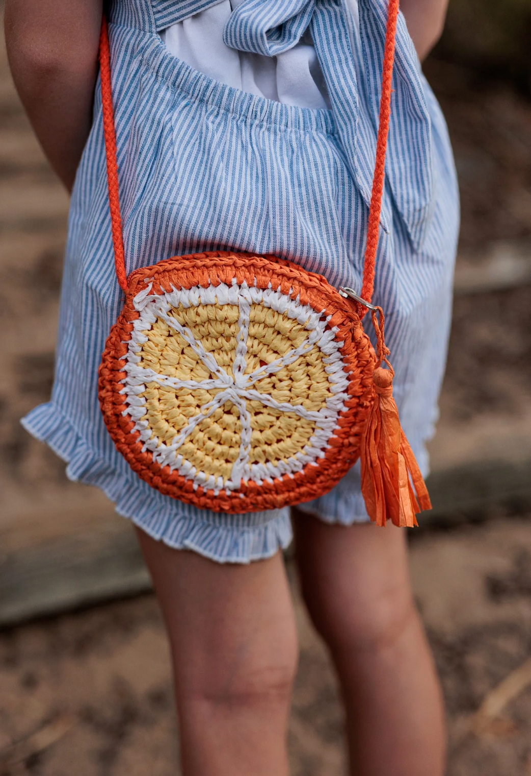 Acorn - Orange Straw Bag