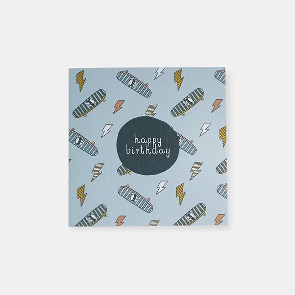 Two Little Ducklings - Birthday Card - Skateboards