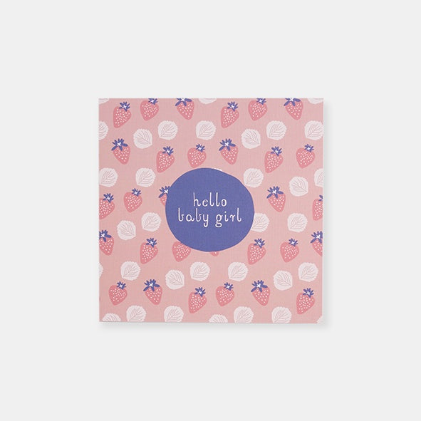 Two Little Ducklings - Greeting Card - Baby Girl - Strawberry Garden