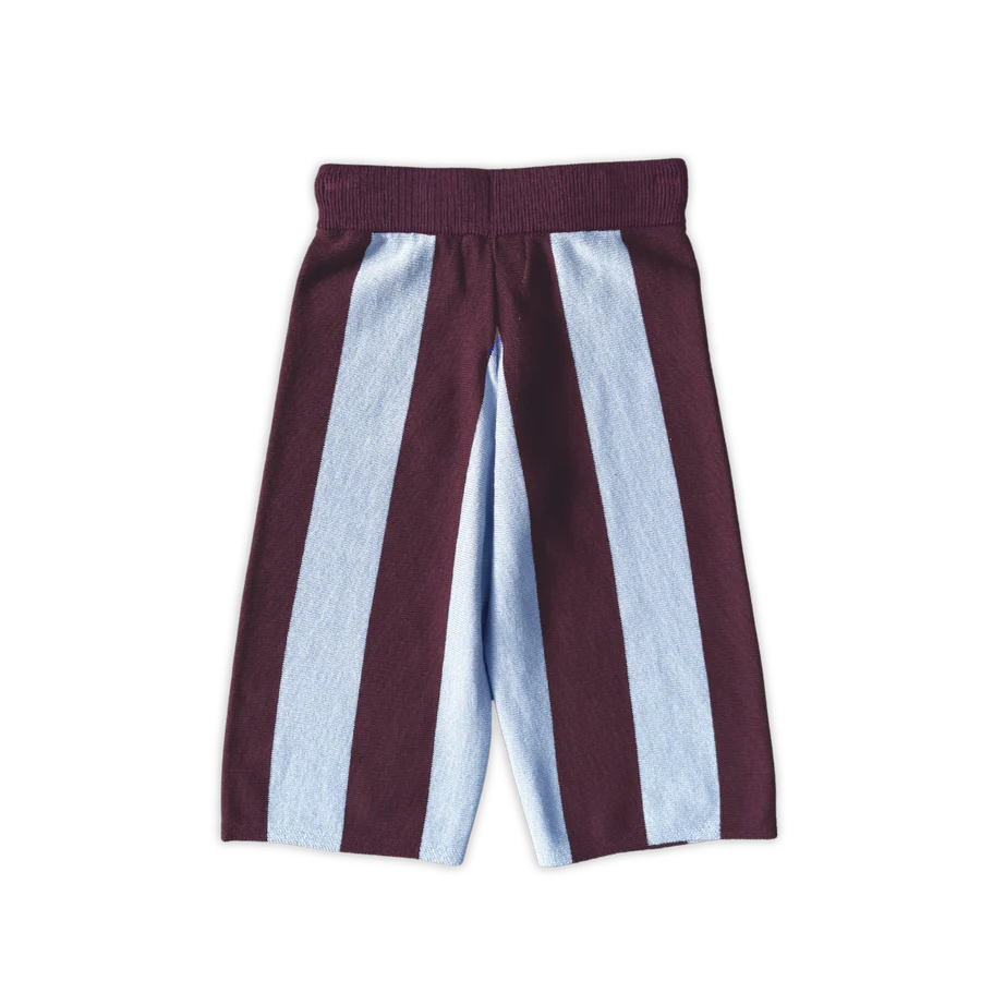 Grown - Organic Striped Knit Pants - Plum & Haze