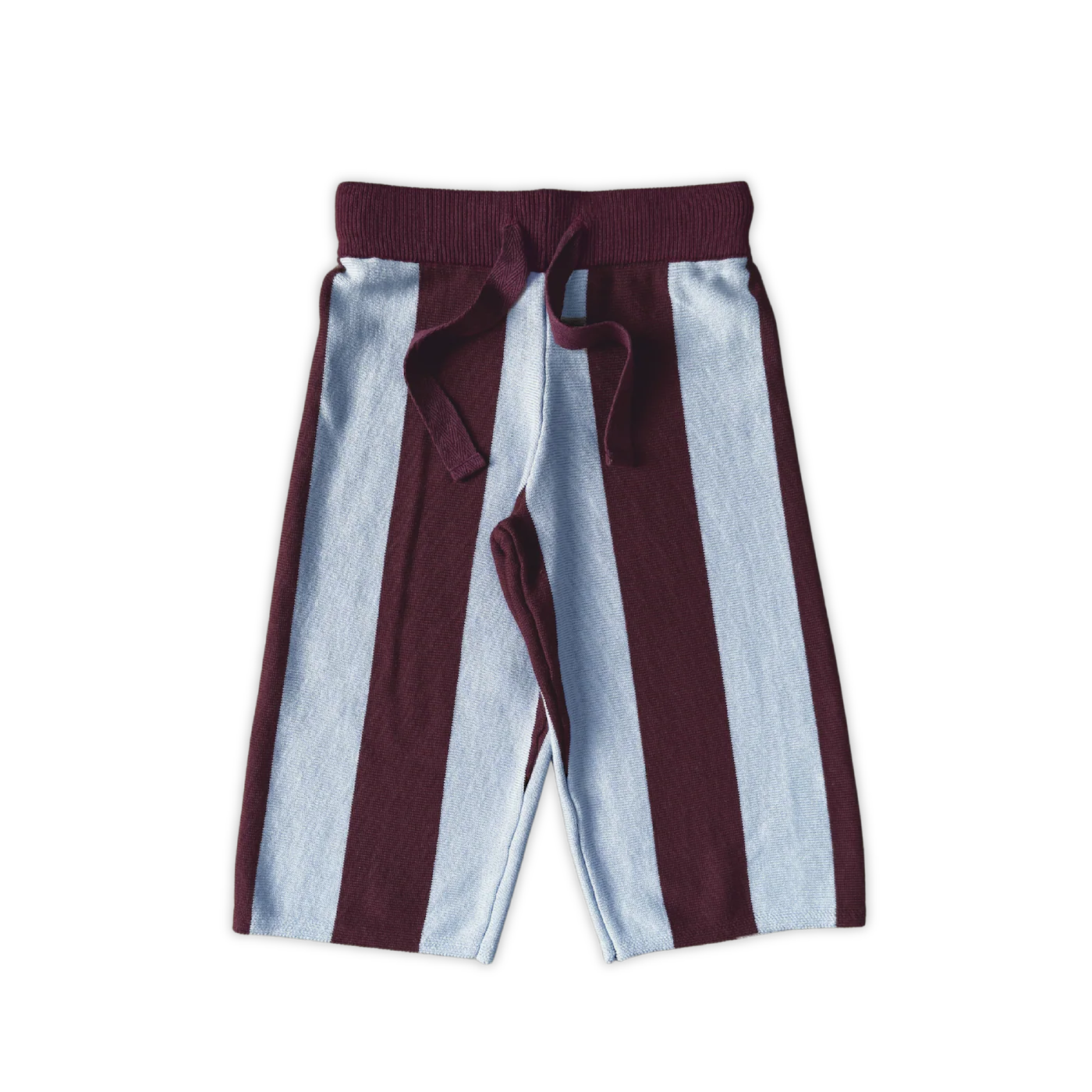 Grown - Organic Striped Knit Pants - Plum & Haze