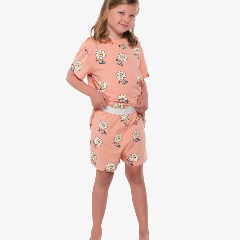 The Girl Club -  Daisy Summer Skater Pjs - Peach