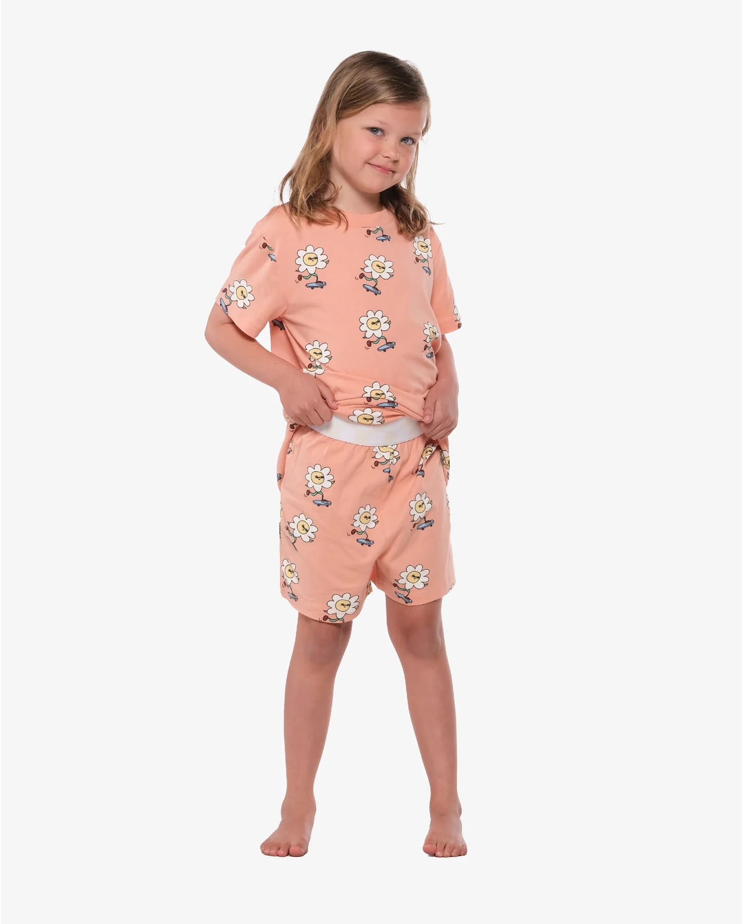 The Girl Club -  Daisy Summer Skater Pjs - Peach