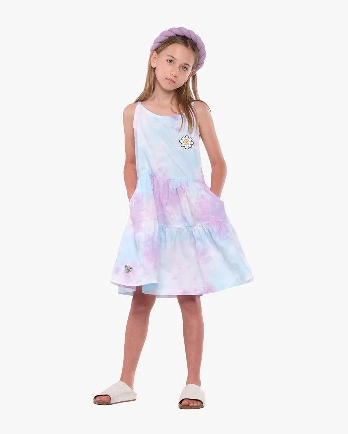 The Girl Club -  Cotton Summer Play  Dress - Lavender Tie-Dye