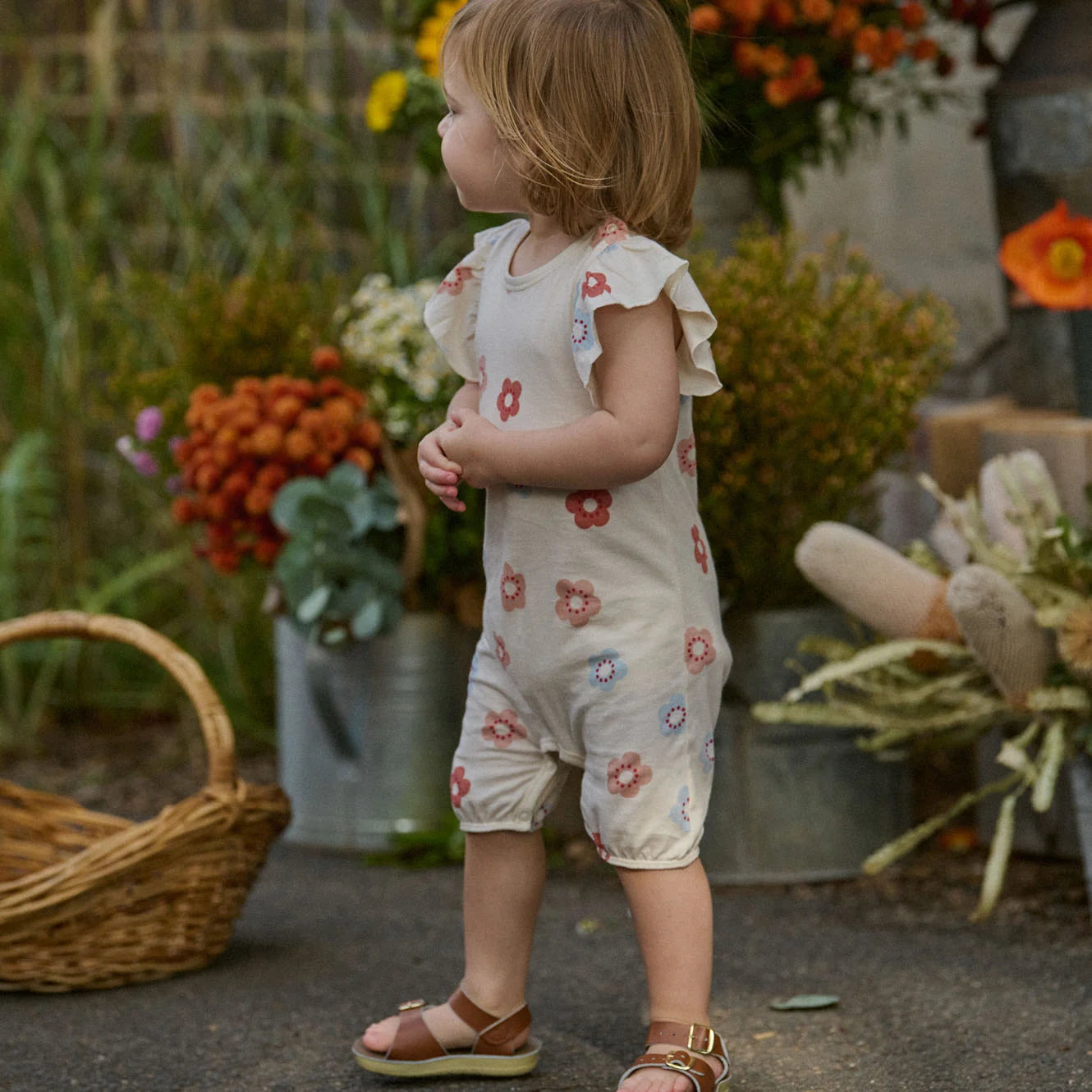 Nature Baby - Tilly Suit - Flora Stamp Print