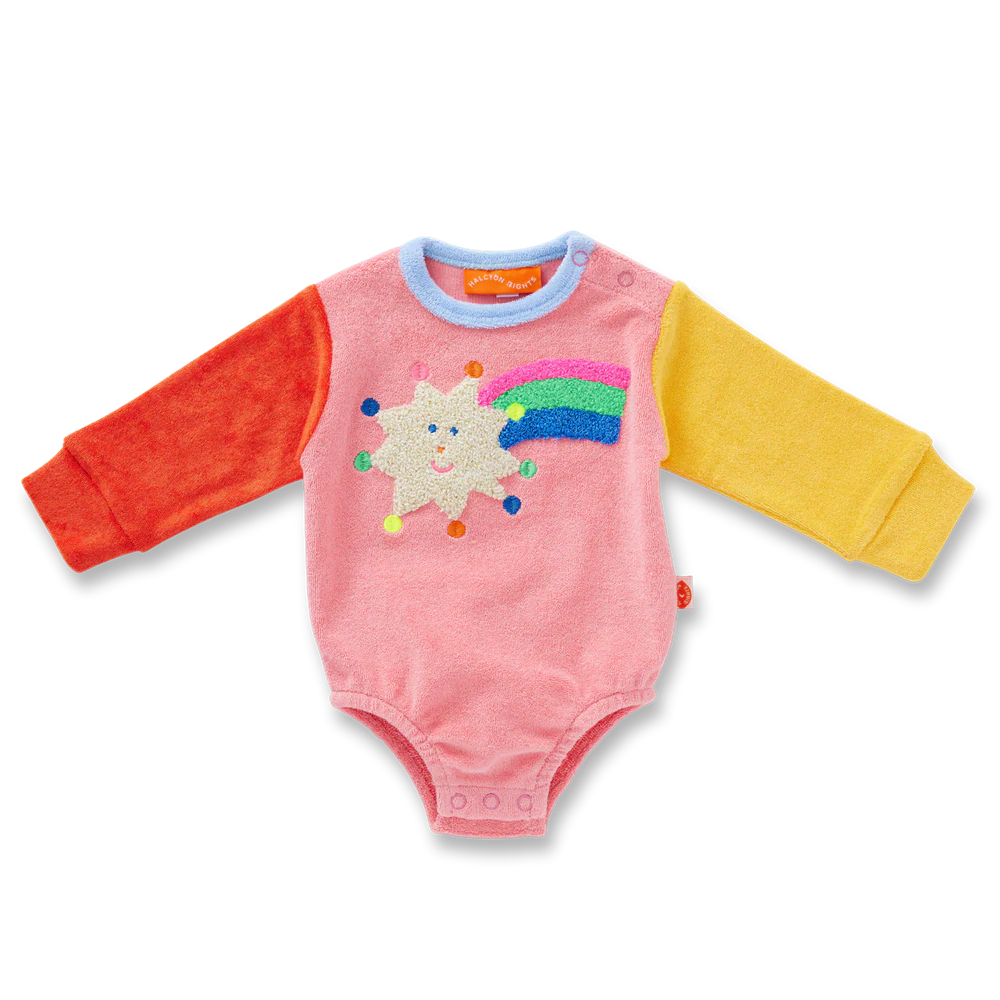 Halcyon Nights - Stars Pink Terry Long Sleeve Bodysuit
