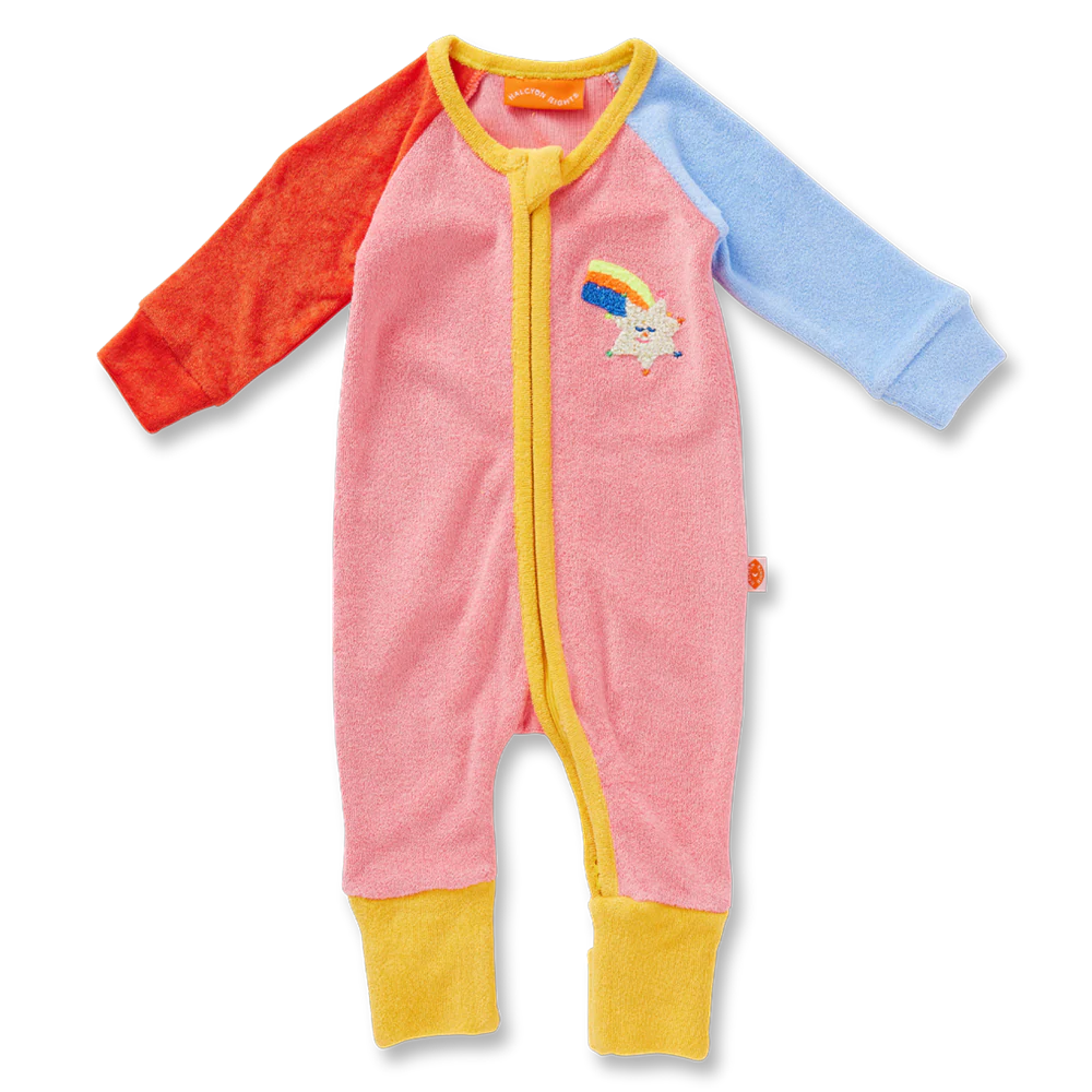 Halcyon Nights - Stars Pink Terry Long Sleeve Romper
