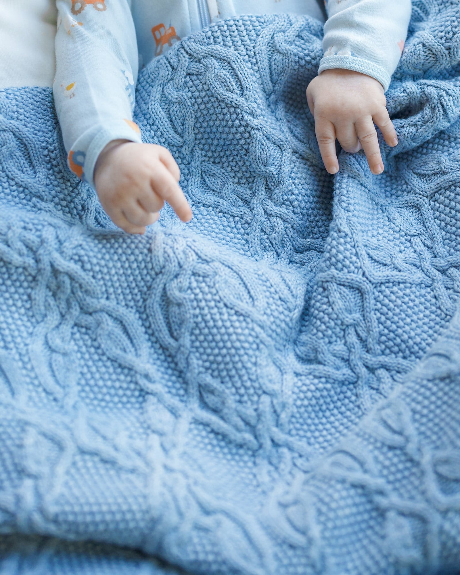 Toshi-  Organic Blanket Bowie - Bluebell