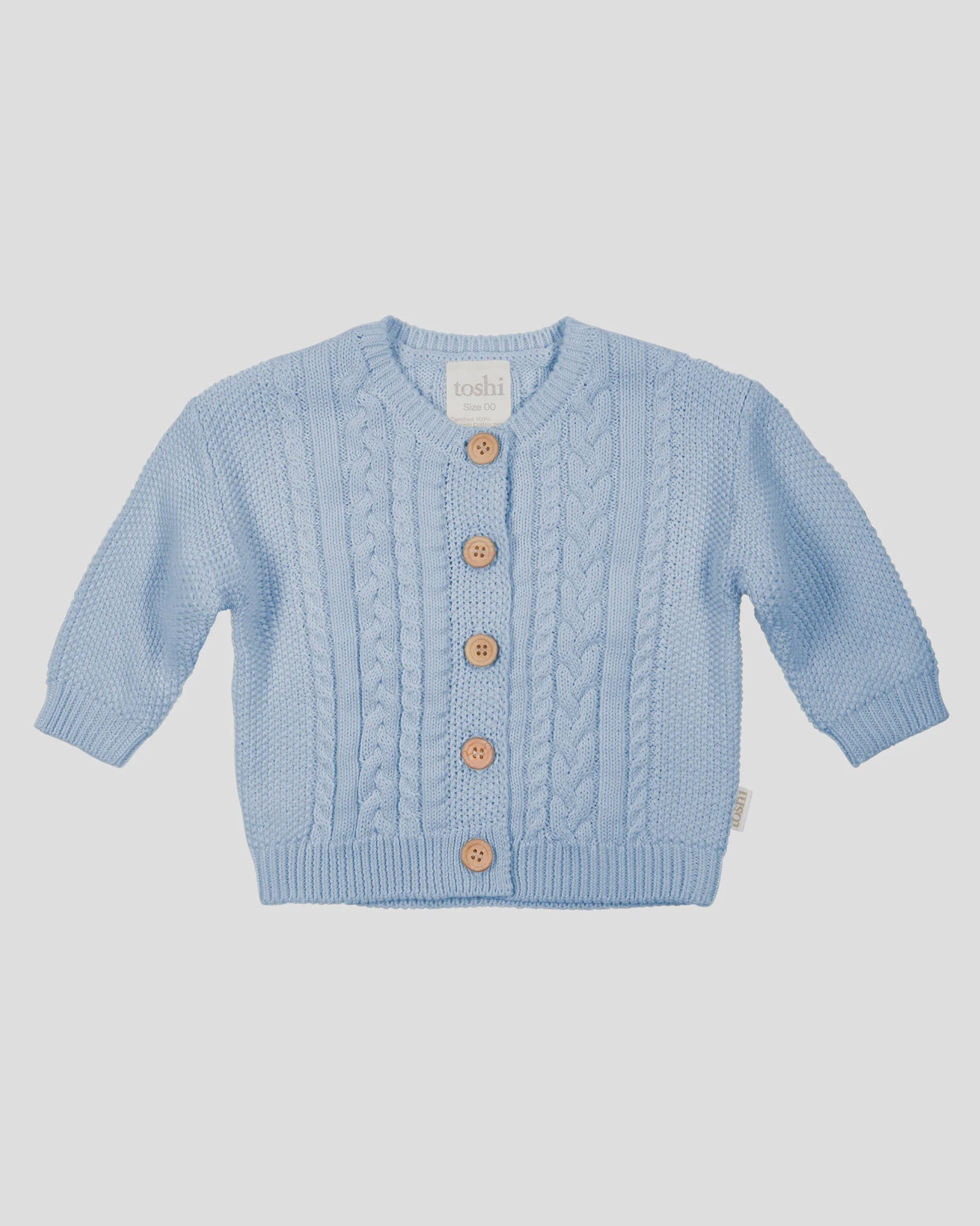 Toshi - Organic Cardigan - Yummy Bluebell