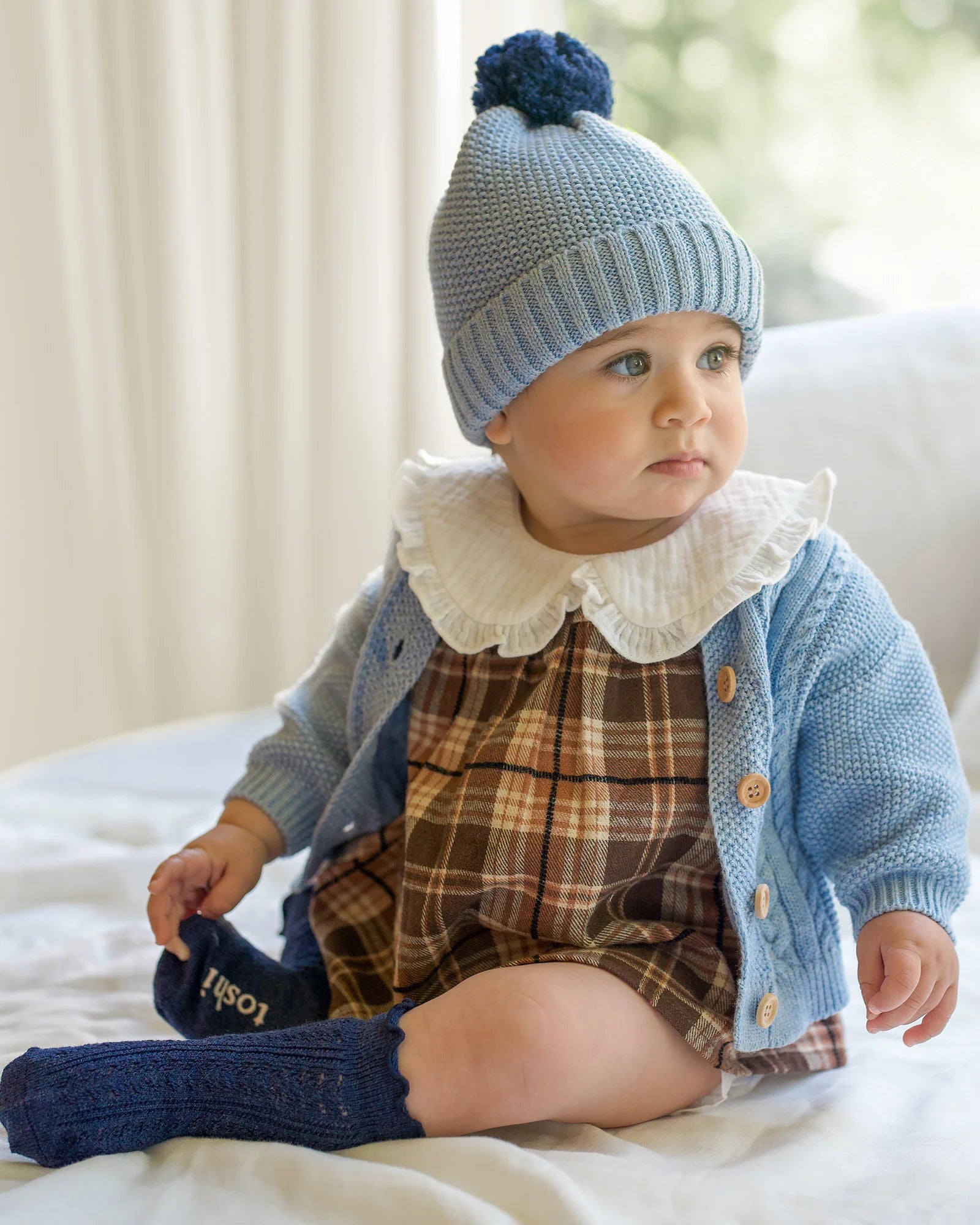 Toshi - Organic Cardigan - Yummy Bluebell