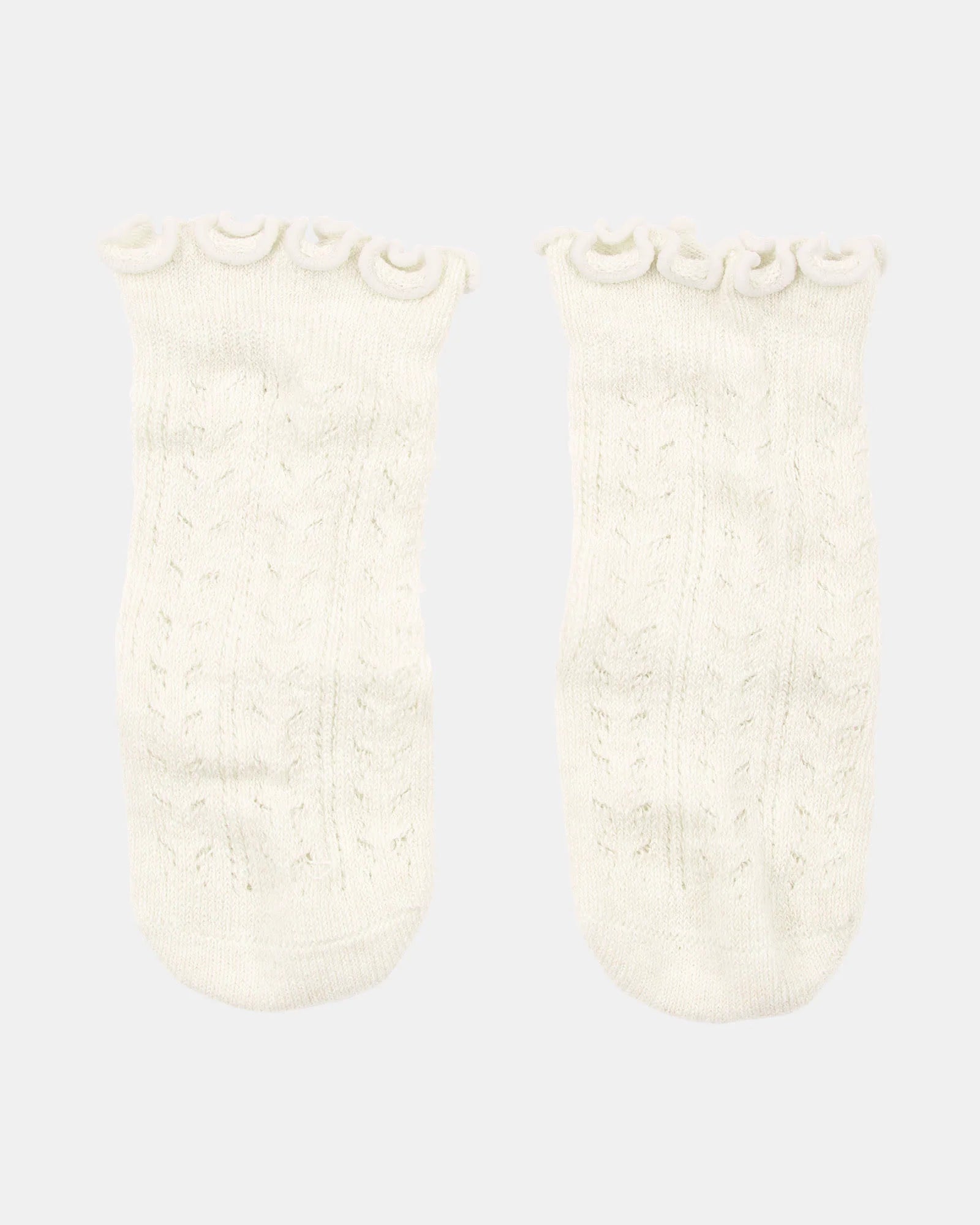 Toshi - Organic Socks Frilly  Knee High - Lace Cream