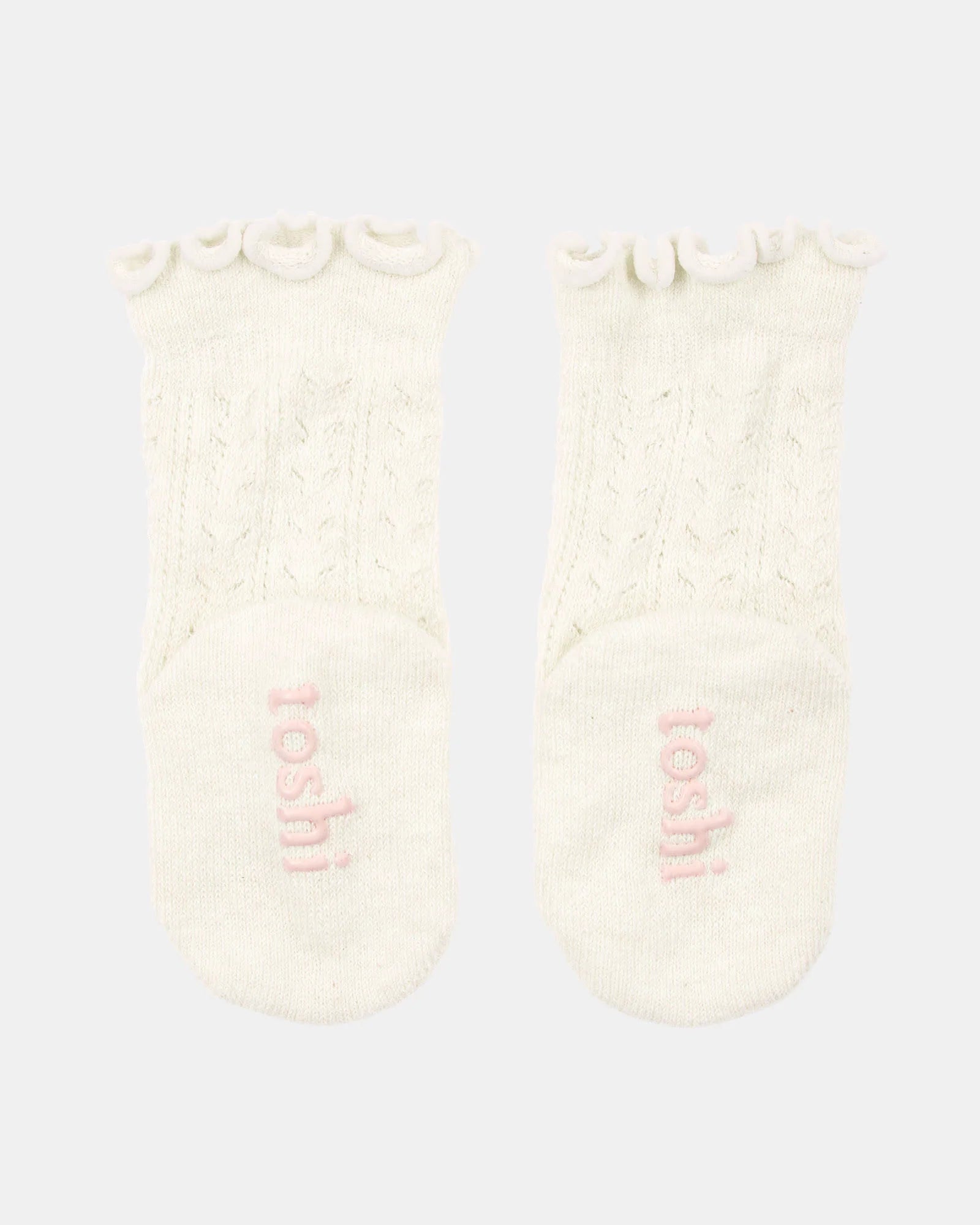Toshi - Organic Socks Frilly  Knee High - Lace Cream