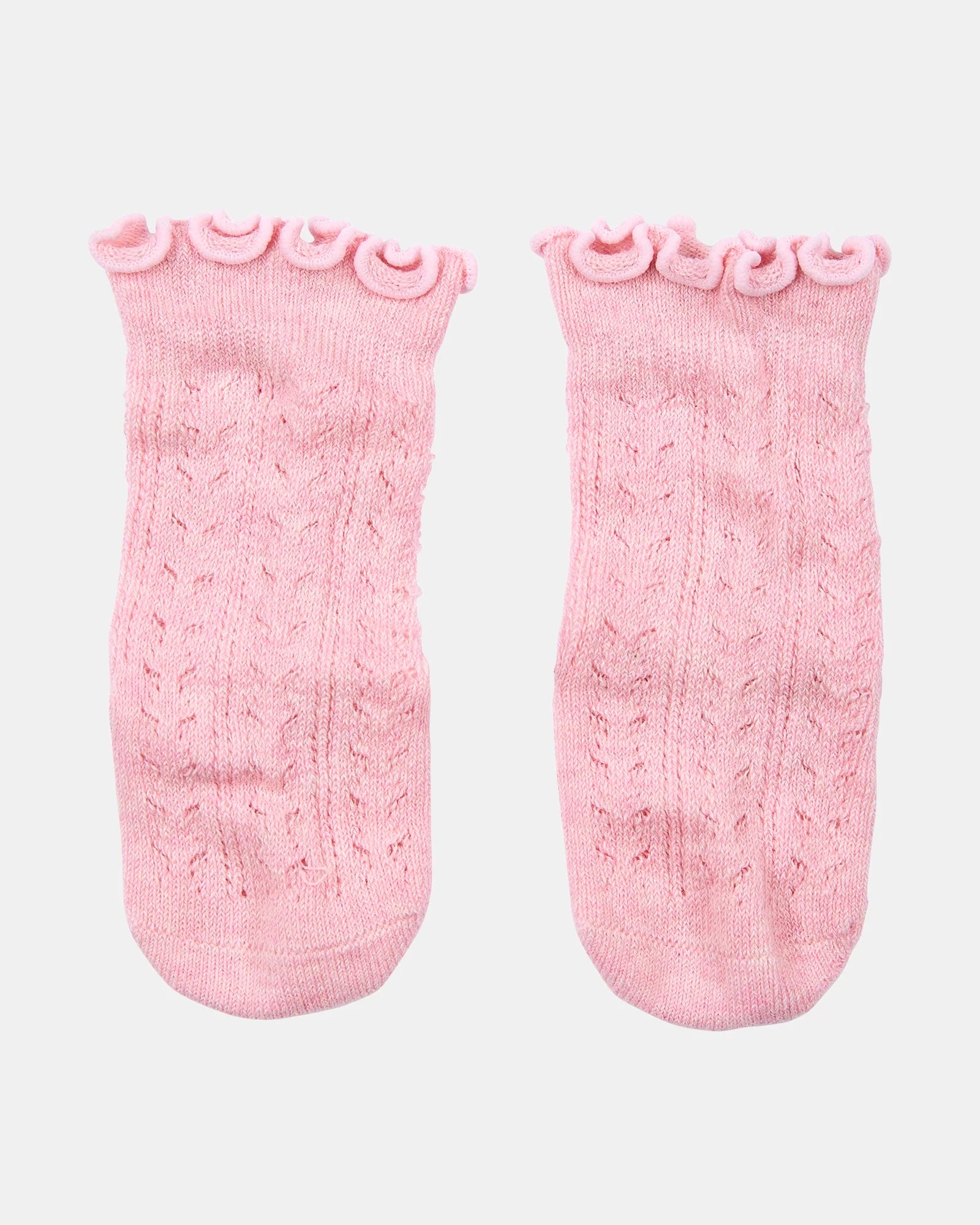 Toshi - Organic Socks Frilly  Knee High - Misty Rose