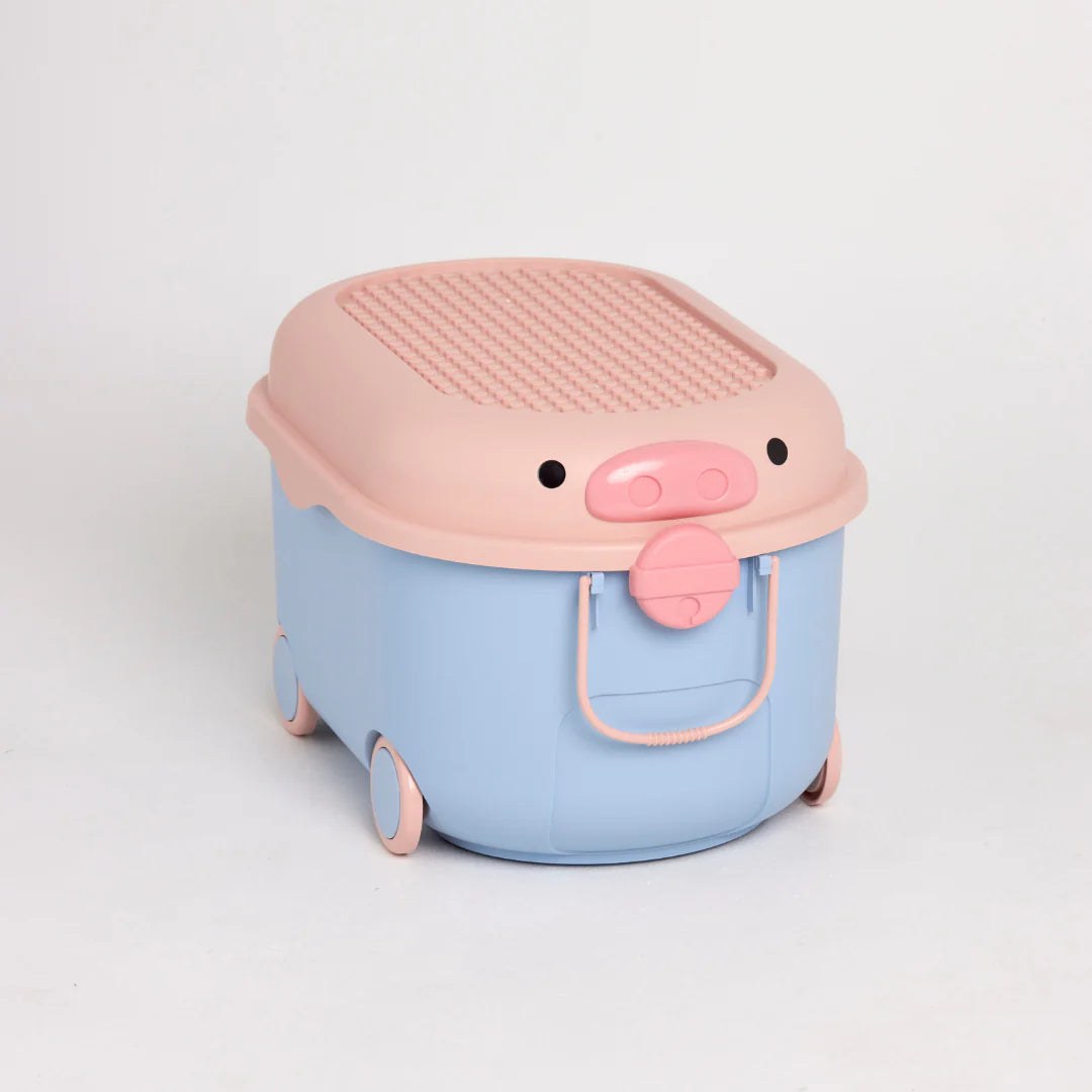Cowrie & Conch - Ride A Long - Blue & Pink Pig