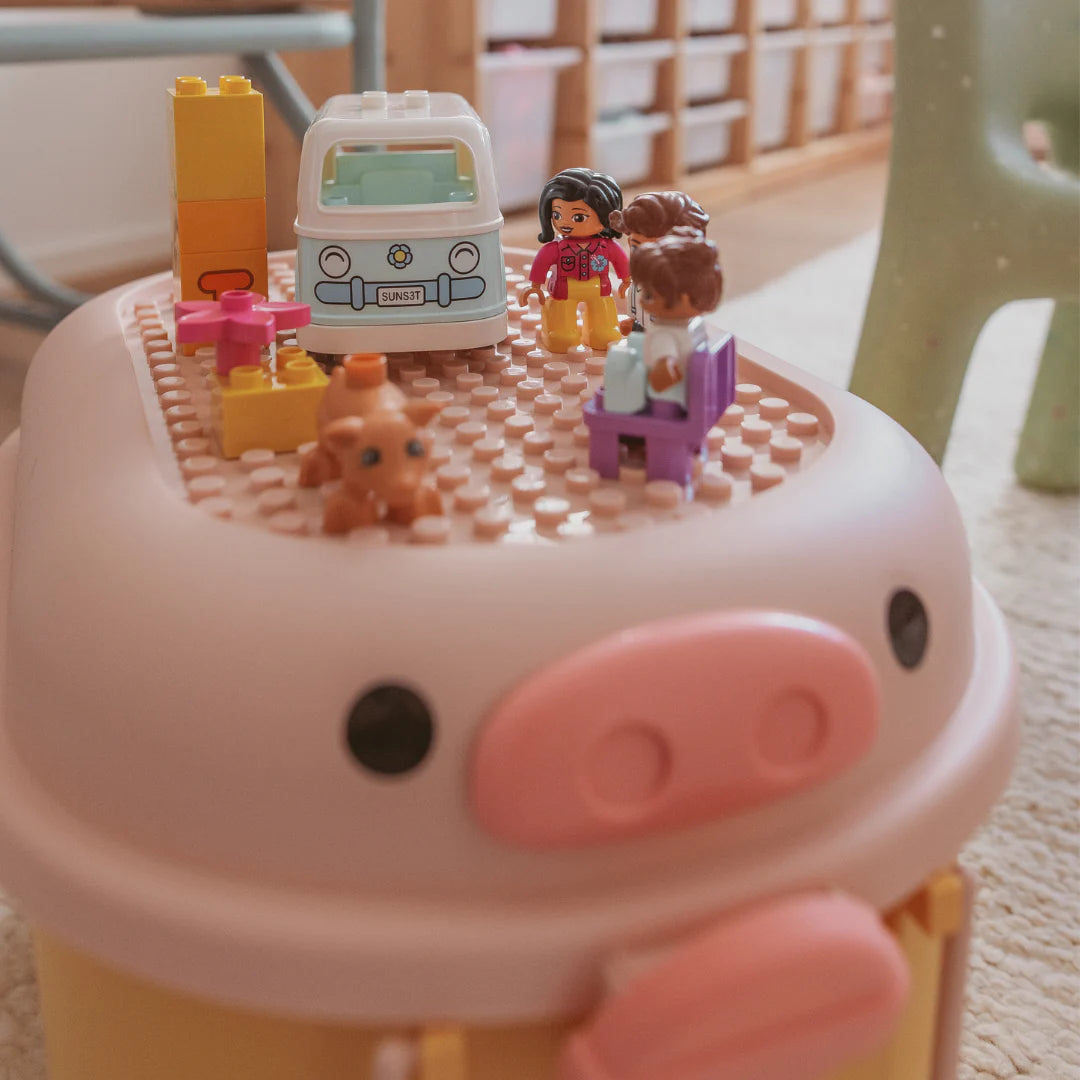 Cowrie & Conch - Ride A Long - Yellow & Pink Pig