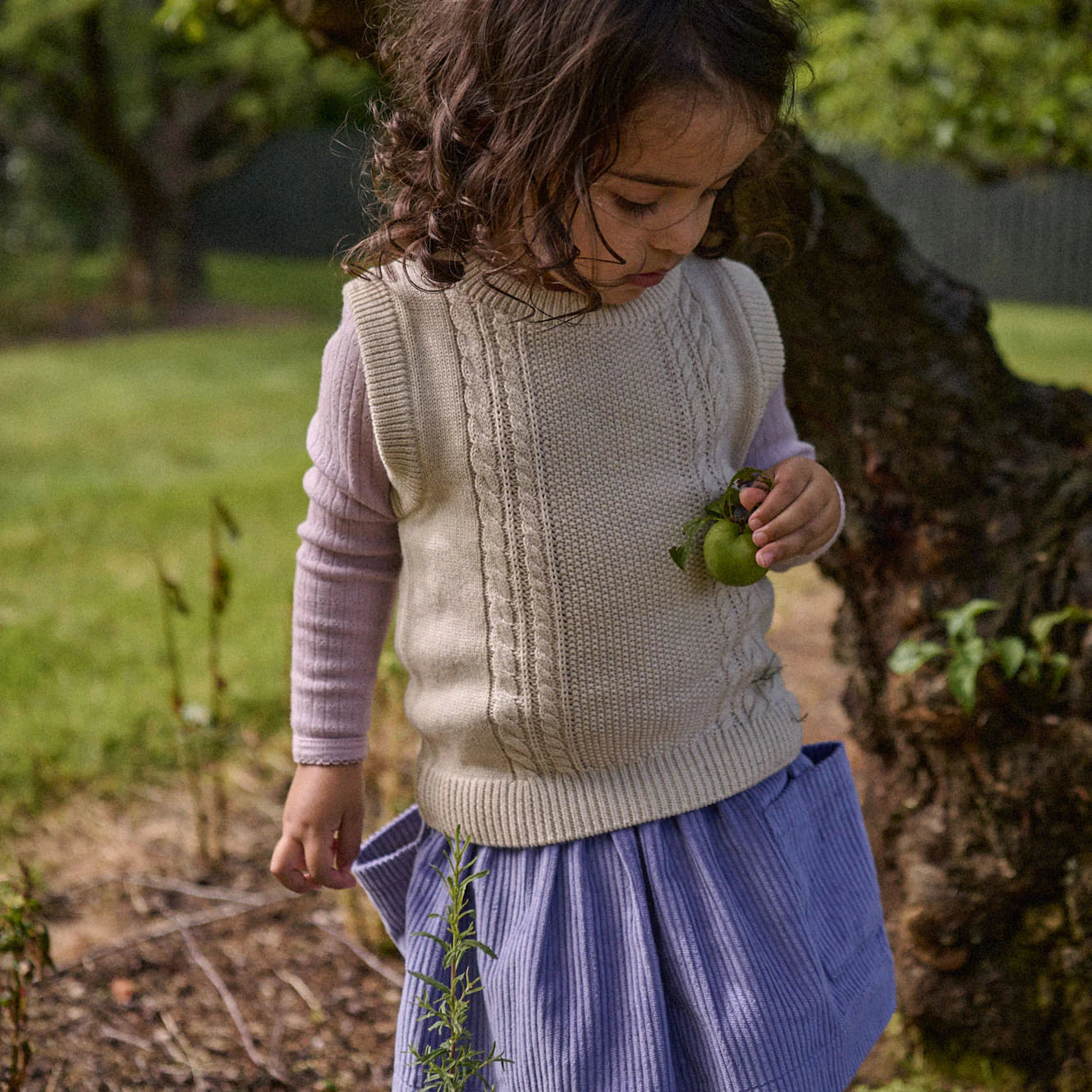Nature Baby - Walter Vest - Oatmeal Marl Cable Knit