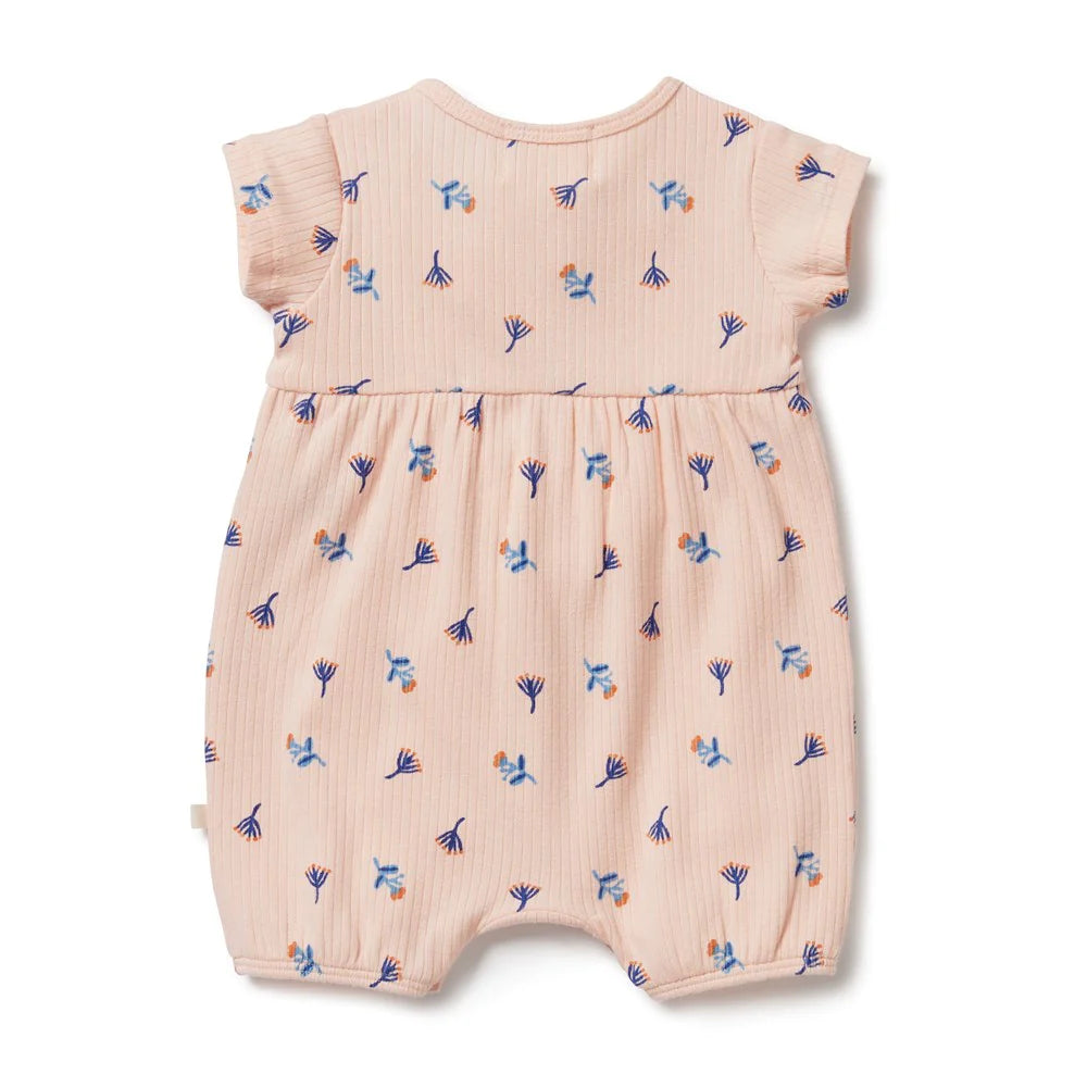 Wilson & Frenchy - Little Flower Organic Rib Playsuit