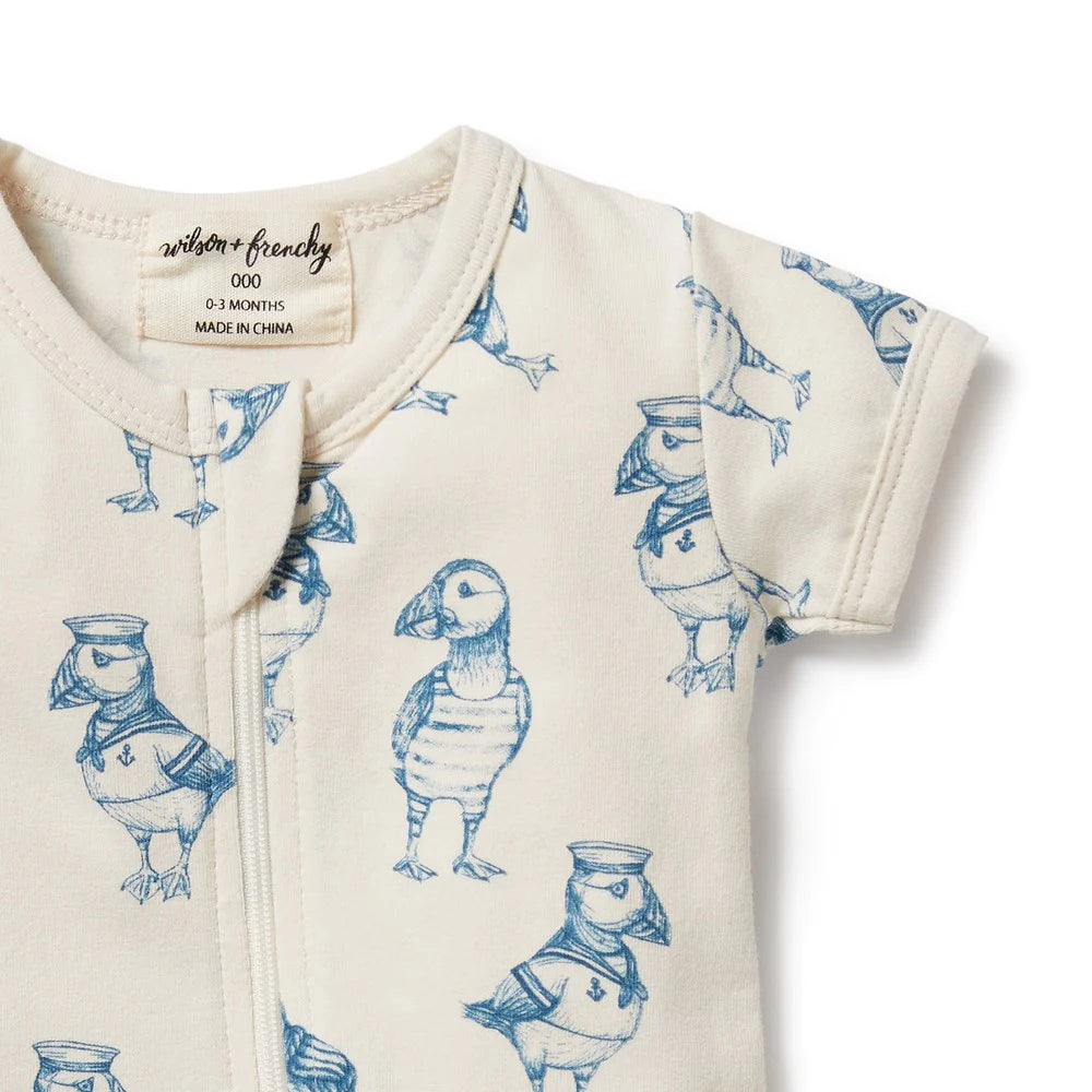 Wilson & Frenchy - Petit Puffin Organic Summer Zipsuit