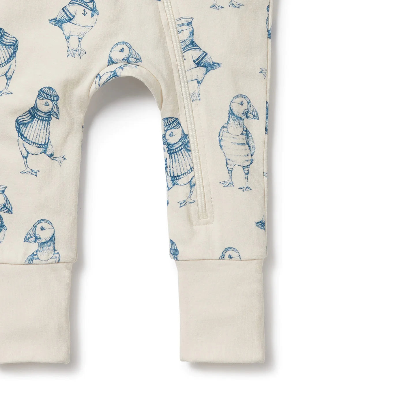 Wilson & Frenchy - Petit Puffin Organic Zipsuit with Feet