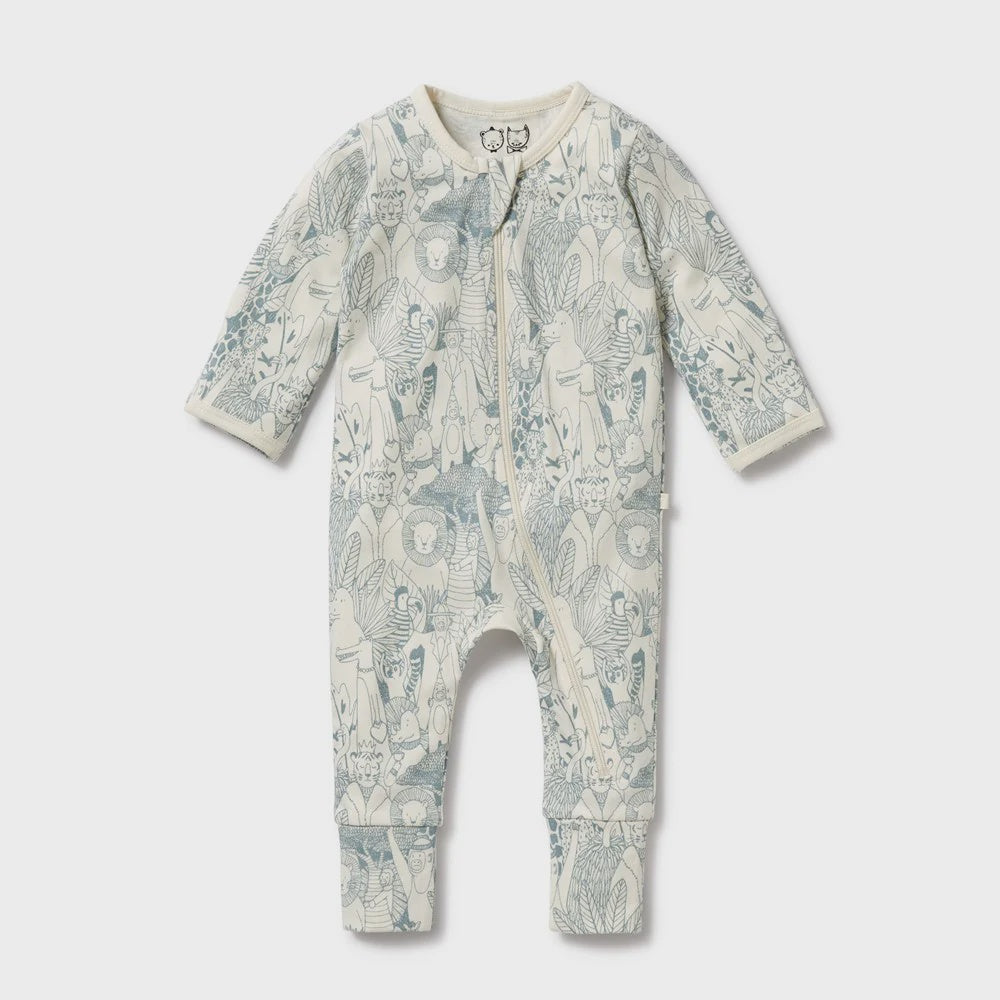 Wilson & Frenchy - Hello Friends Organic Zipsuit with Feet