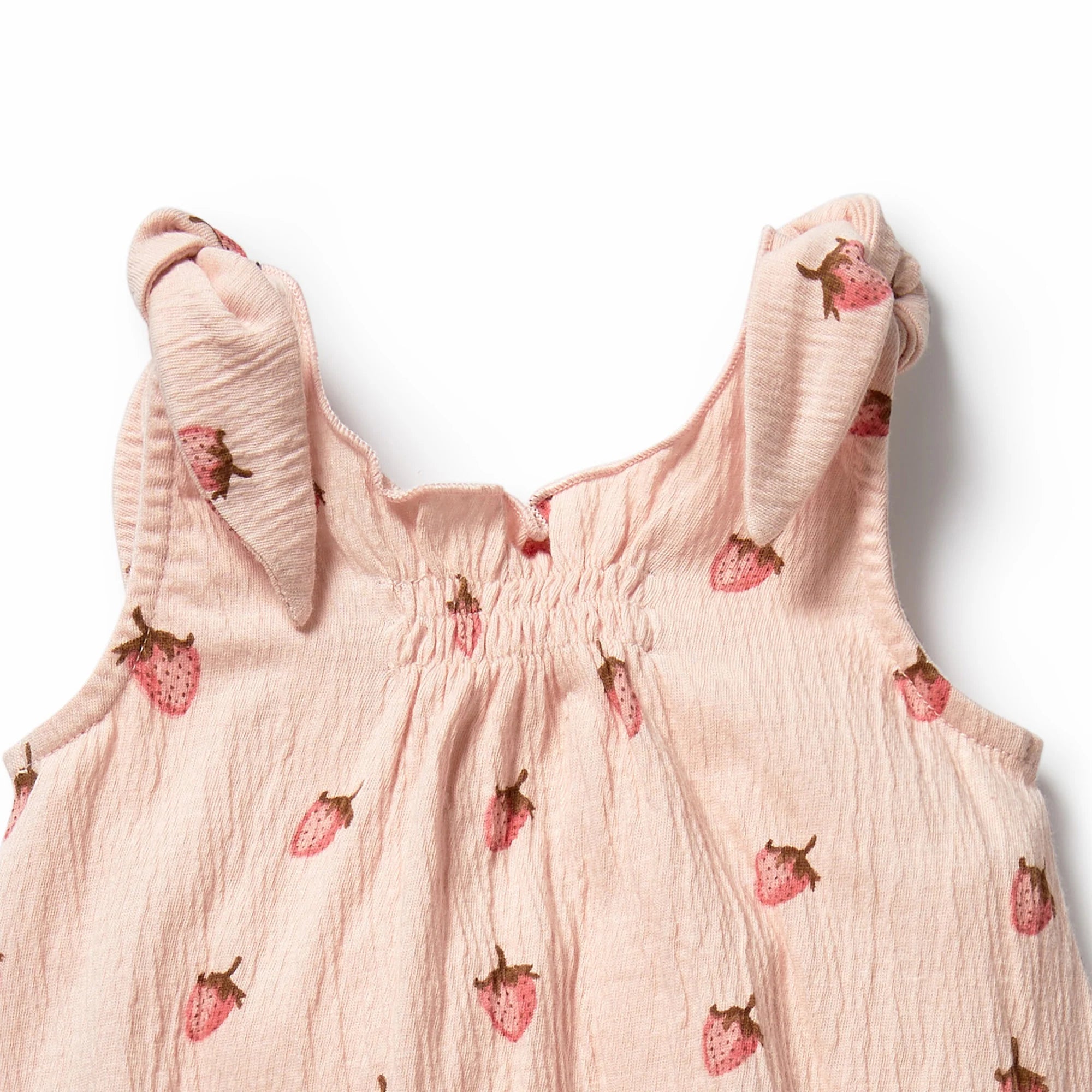 Wilson & Frenchy - Strawberry Kisses Organic Tie Playsuit