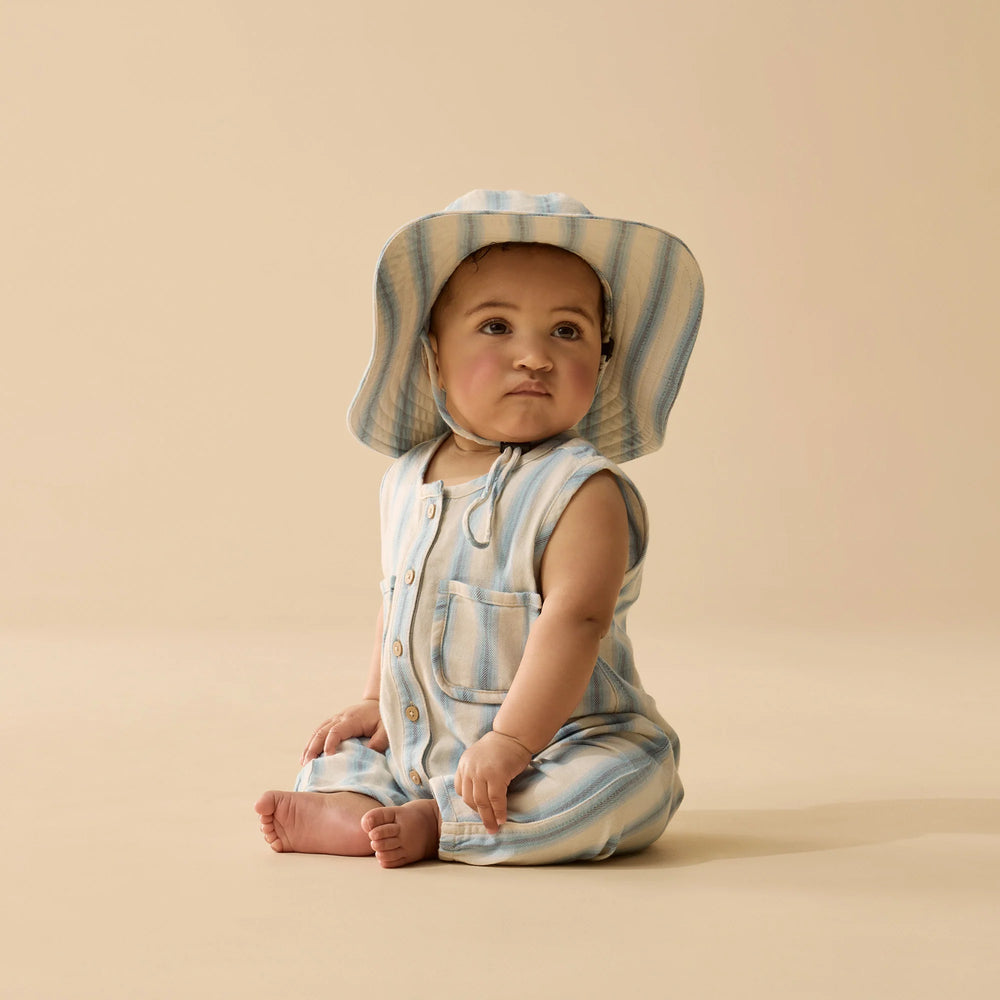 Wilson & Frenchy - Deep Blue Stripe Organic Sun Hat