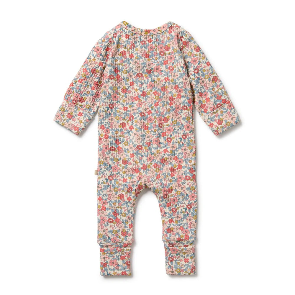 Wilson & Frenchy - Summer Bloom Organic Zipsuit with Feet